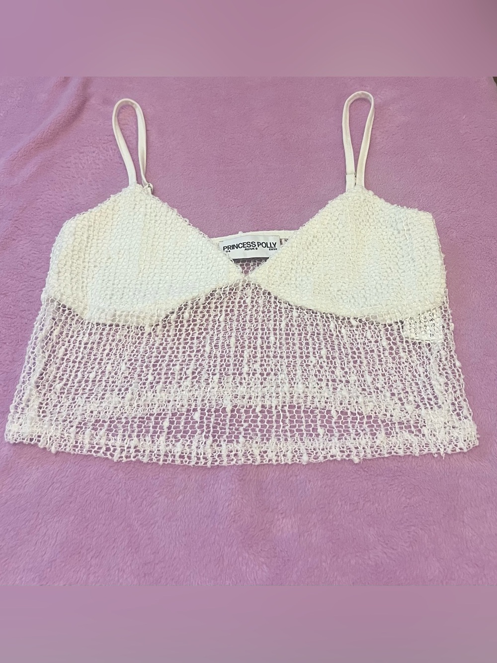 Princess Polly White Crop Top Size 4 Small